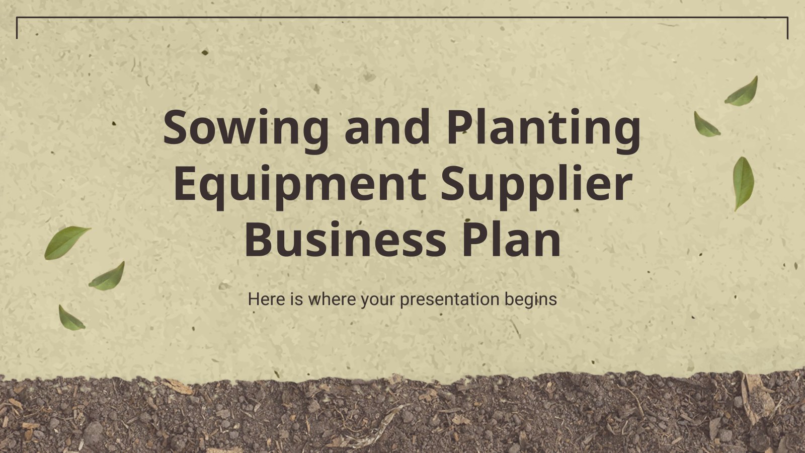 Sowing and Planting Equipment Supplier Business Plan presentation template 