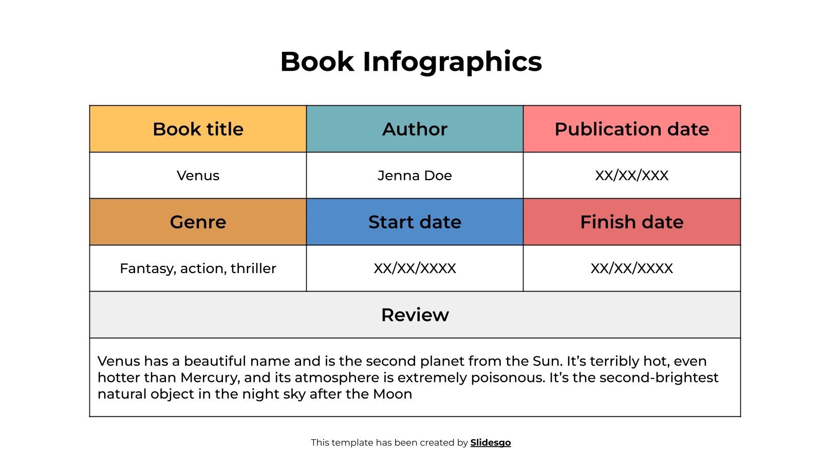 Book Infographics Template