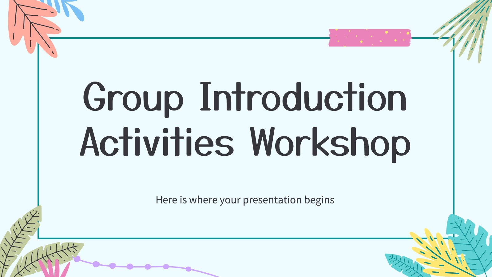 Group Introduction Activities Workshop presentation template 