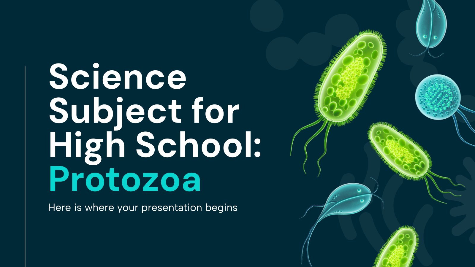 Plantilla de presentación Materia de Ciencias para la Escuela Secundaria: Protozoos