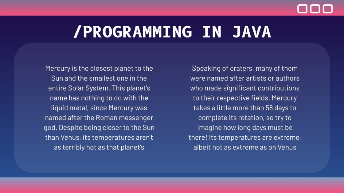 All About Programming in Java Presentation