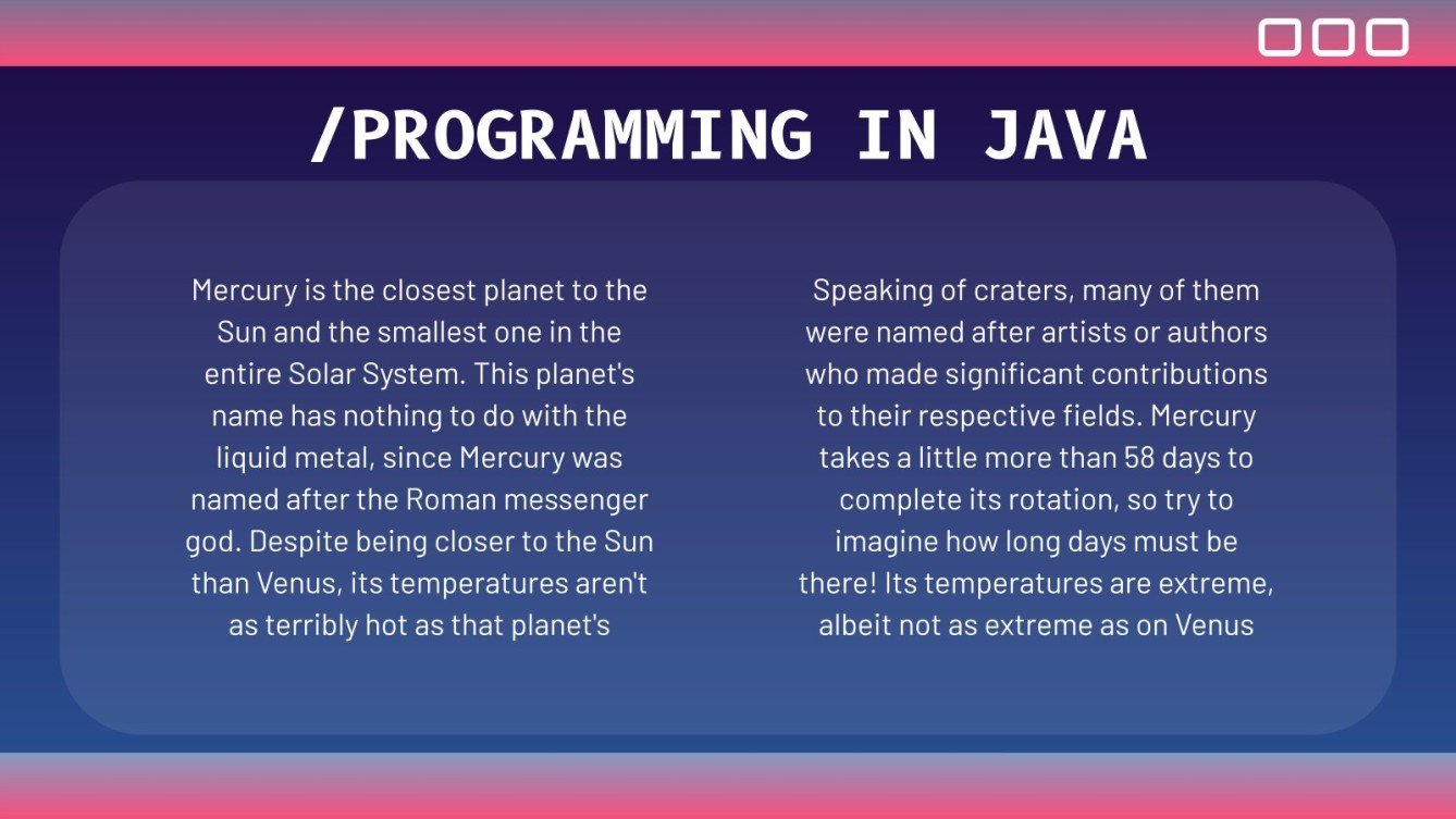 All About Programming in Java Presentation