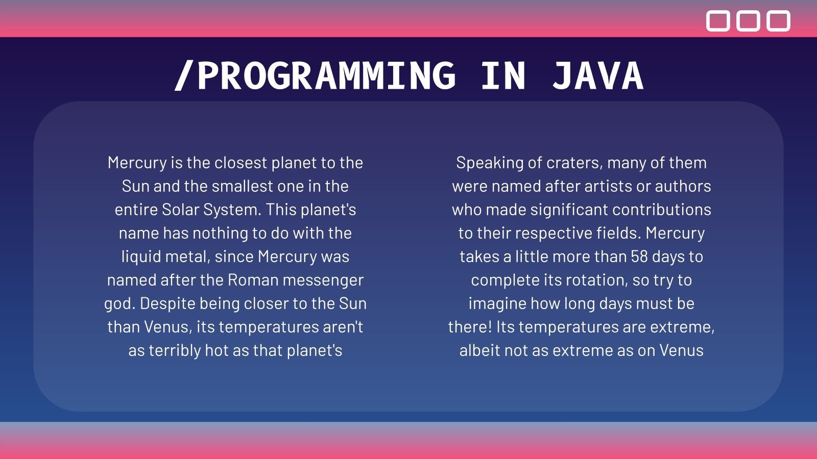 All About Programming in Java Presentation