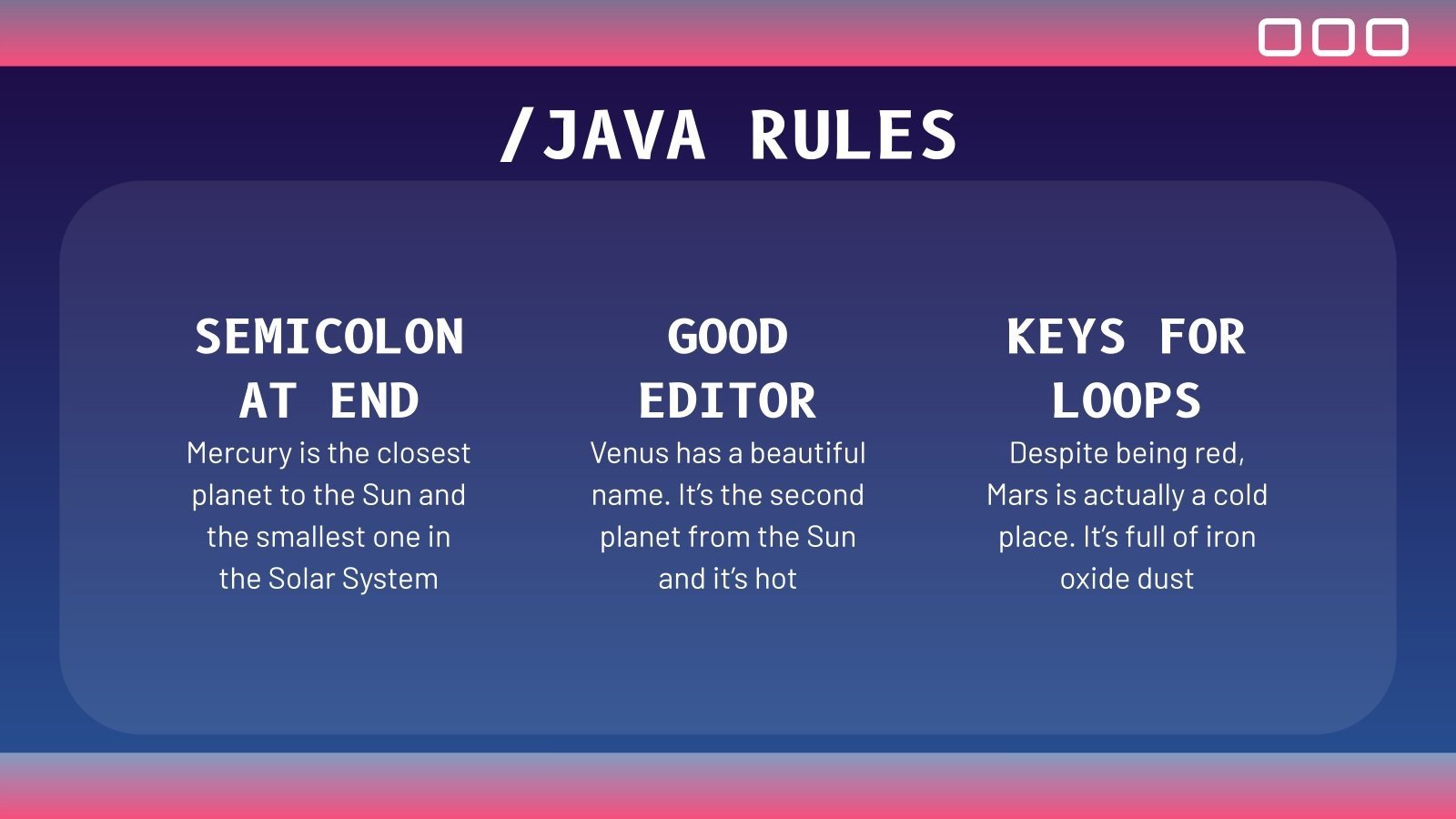 All About Programming in Java Presentation