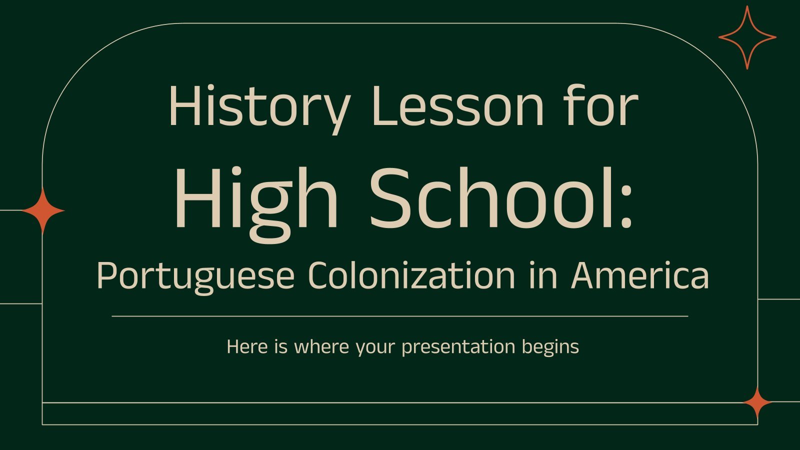 History Lesson for High School: Portuguese Colonization in America presentation template 