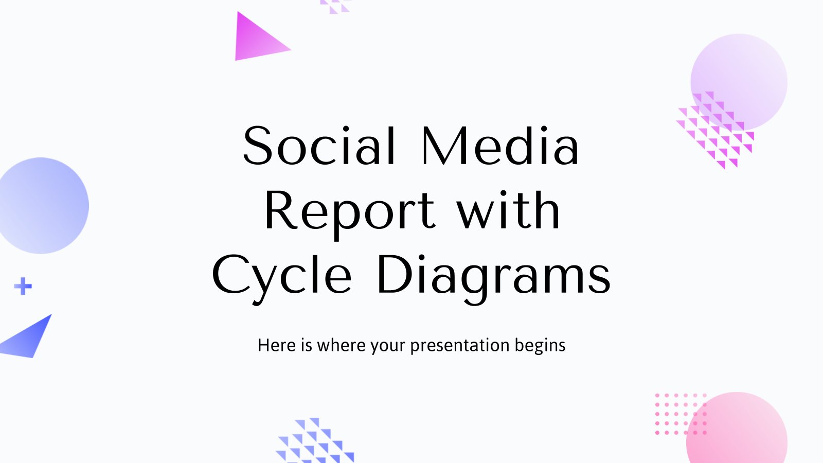 Social Media Report with Cycle Diagrams presentation template 