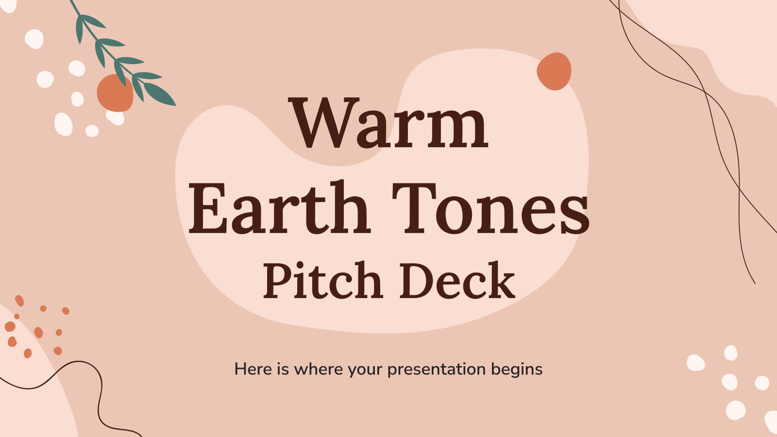 Warm Earth Tones Pitch Deck presentation template 