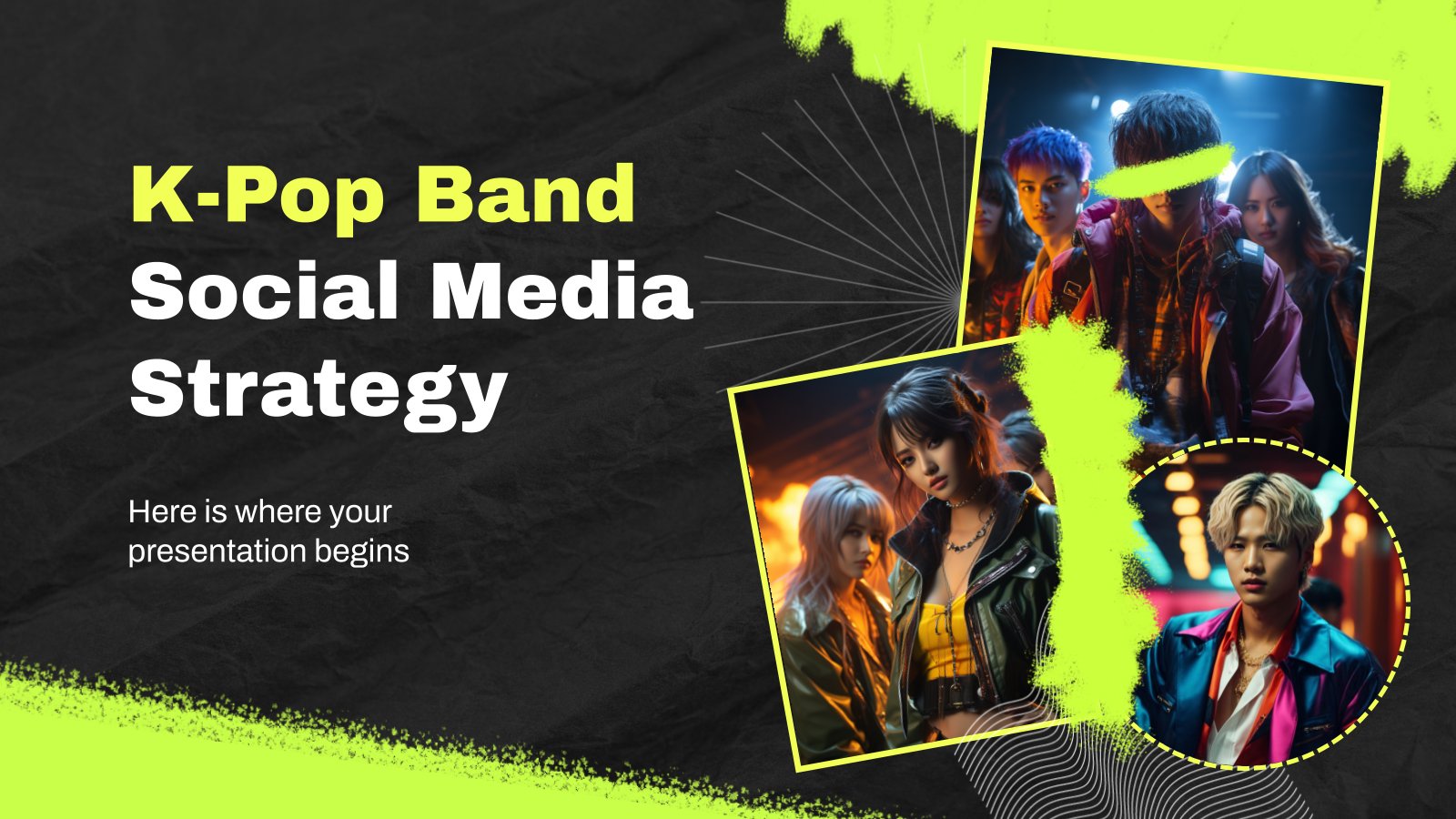 K-Pop Band Social Media Strategy presentation template 