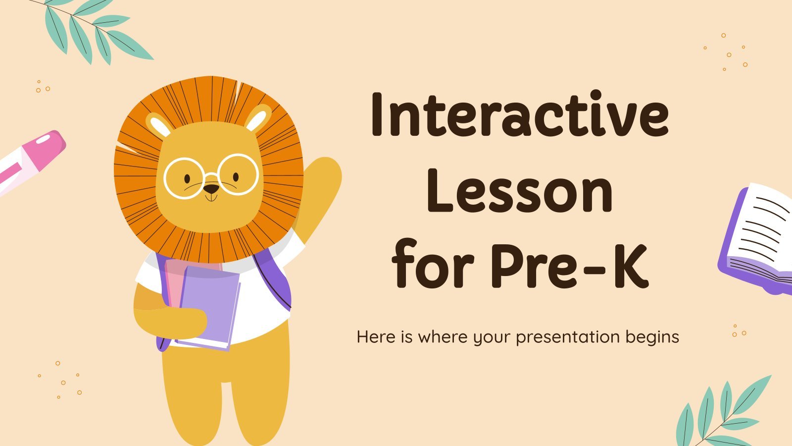 Interactive Lesson for Pre-K presentation template 