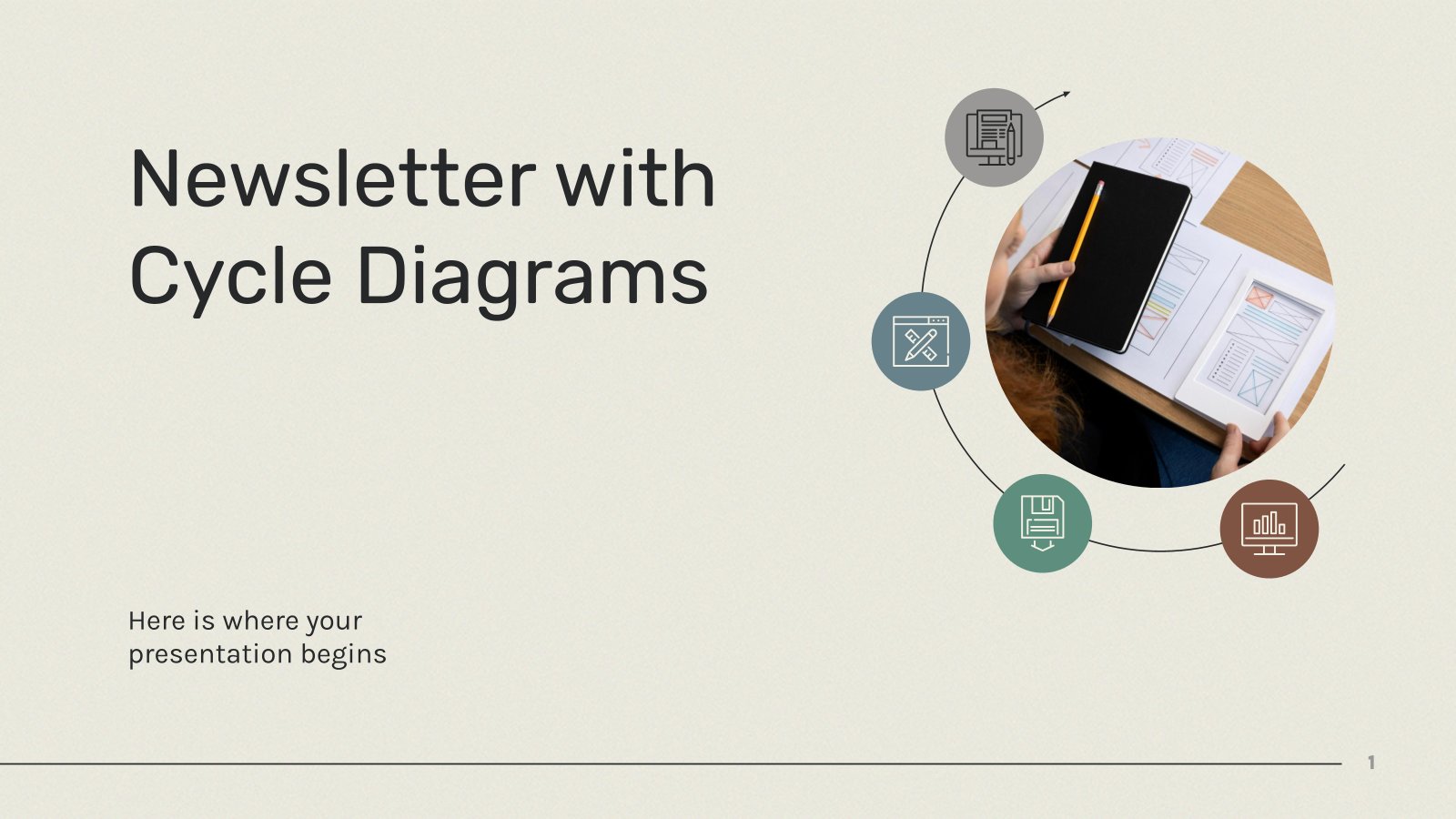 Newsletter with Cycle Diagrams presentation template 