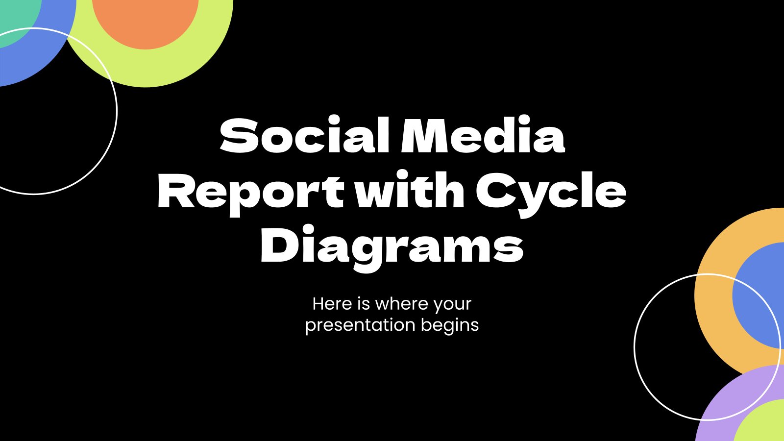 Social Media Report with Cycle Diagrams presentation template 