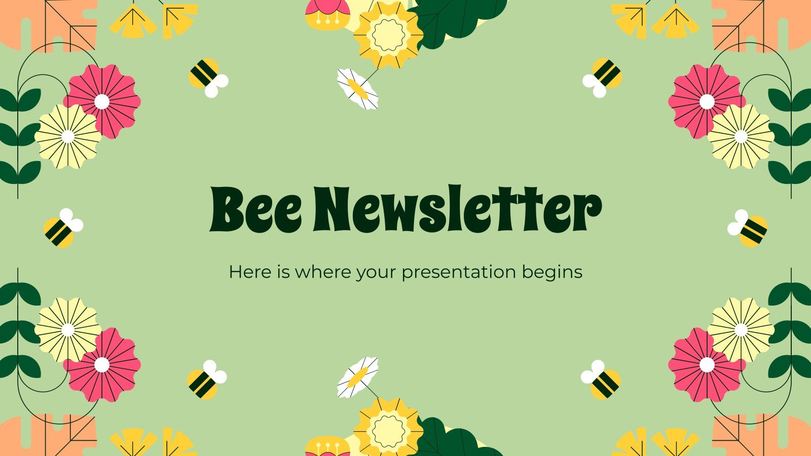 Plantilla de presentación Newsletter de abejas