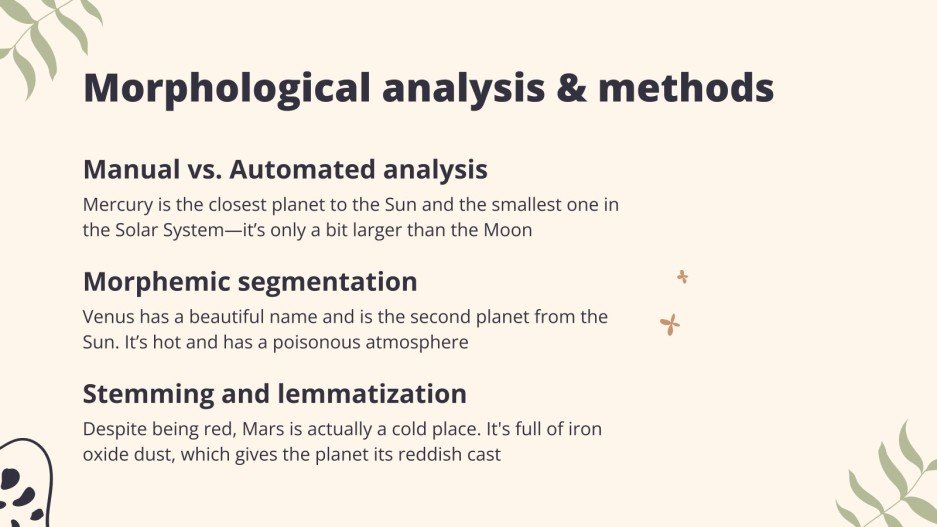 Morphological Analysis Techniques Workshop Presentation