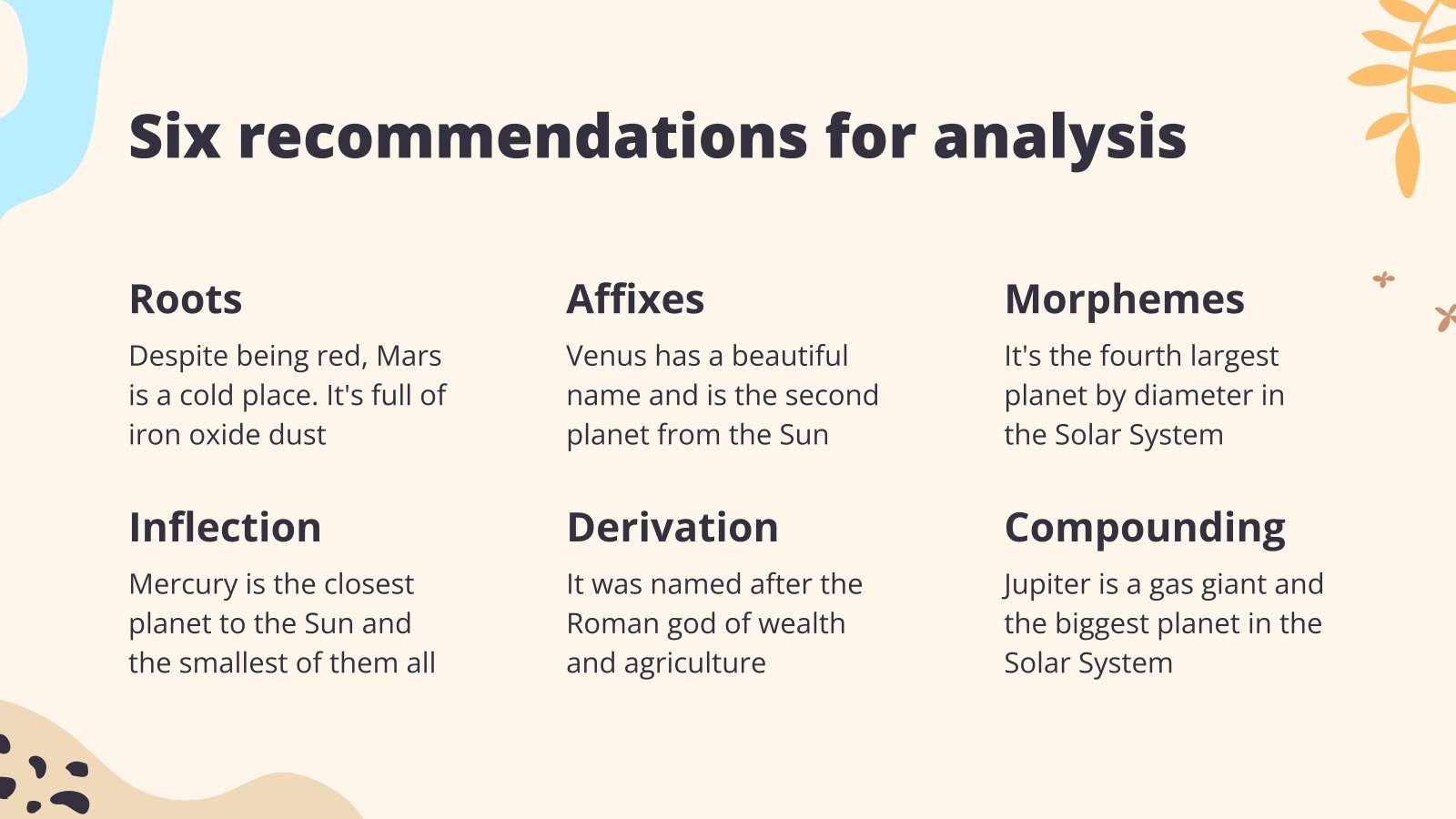Morphological Analysis Techniques Workshop Presentation