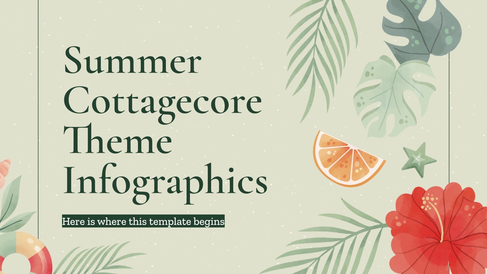 Sommer-Cottagecore-Thema Infografiken Präsentationsvorlage