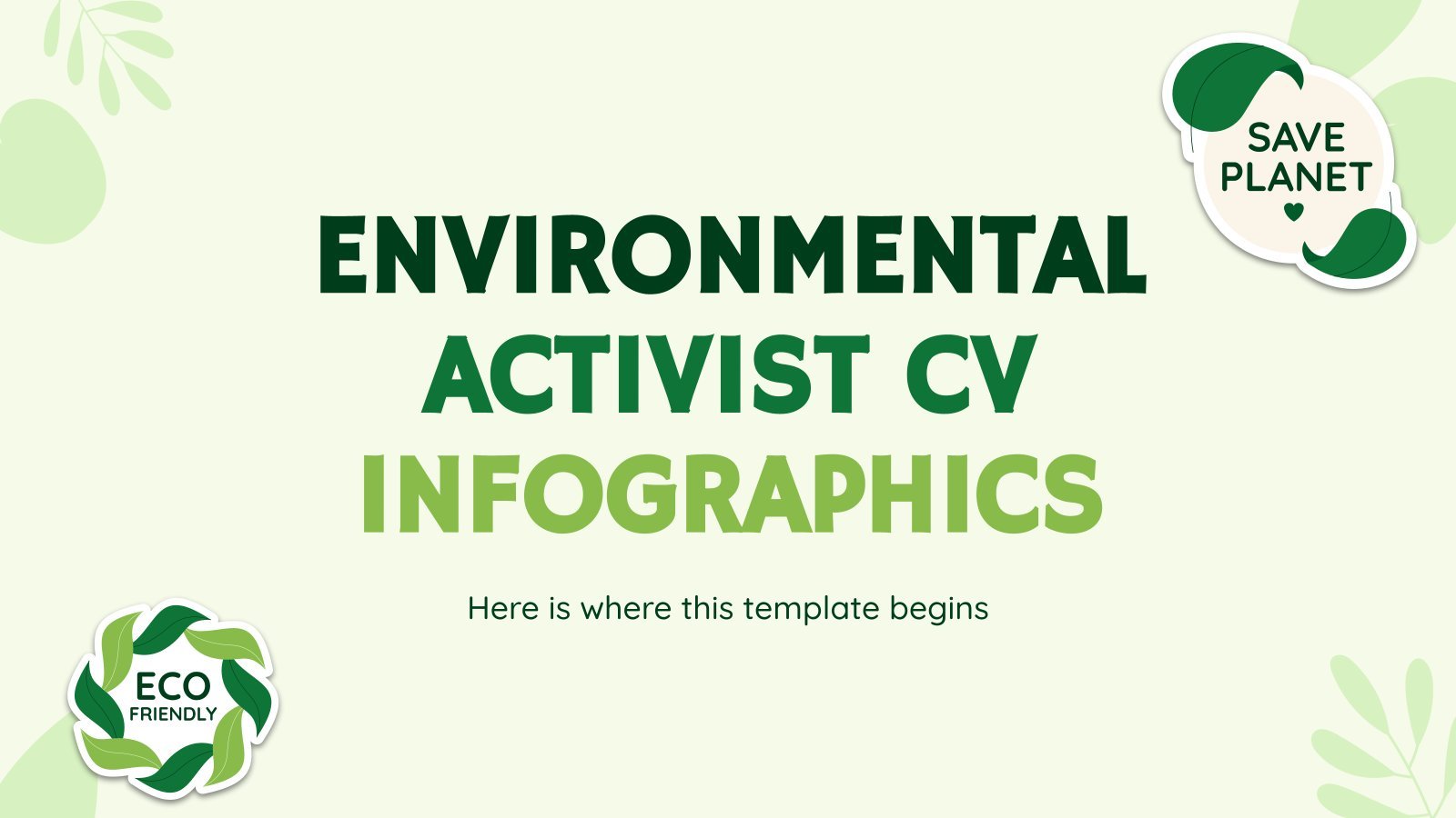 Environmental Activist CV Infographics presentation template 