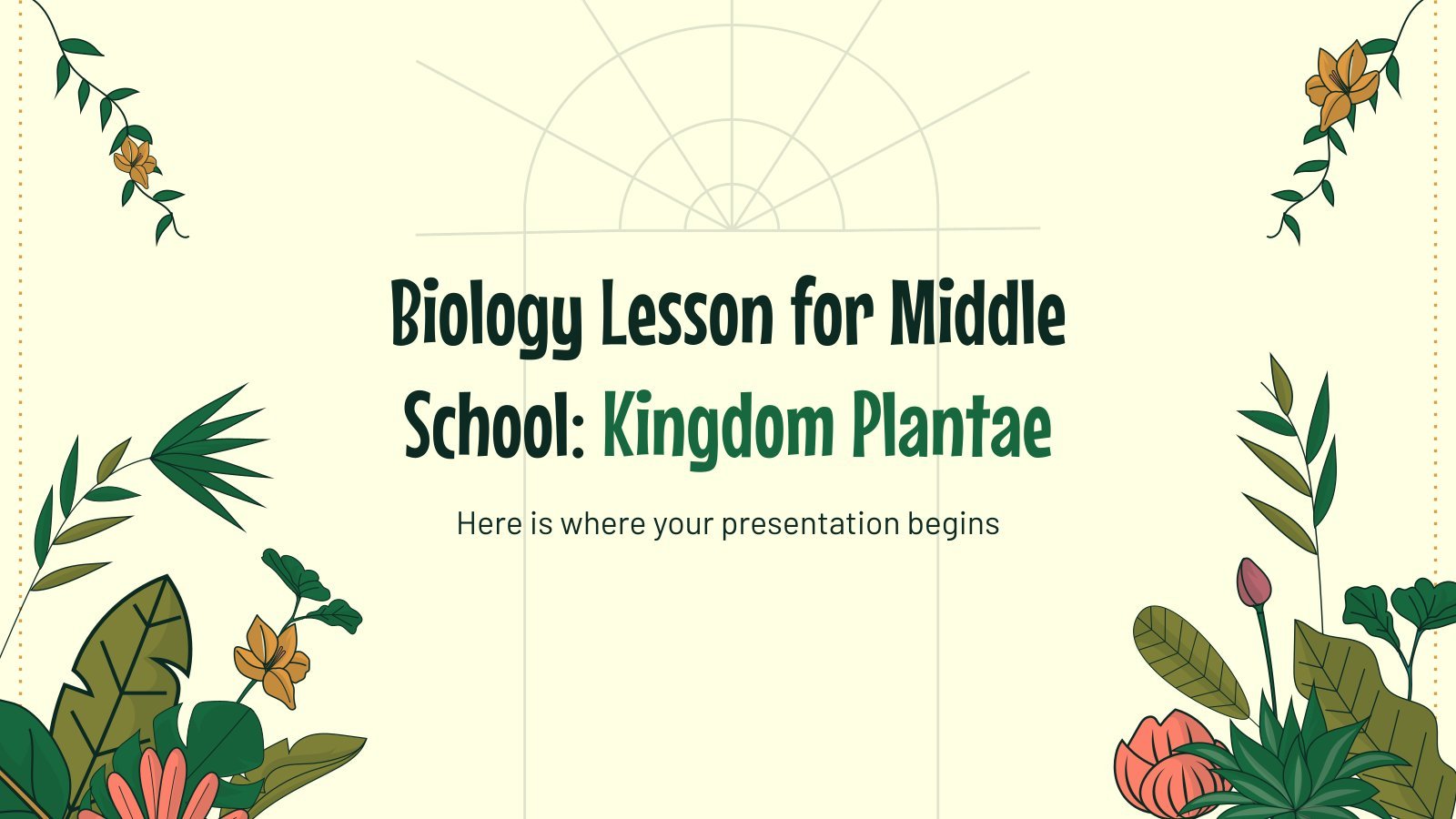 Biology Lesson for Middle School: Kingdom Plantae presentation template 