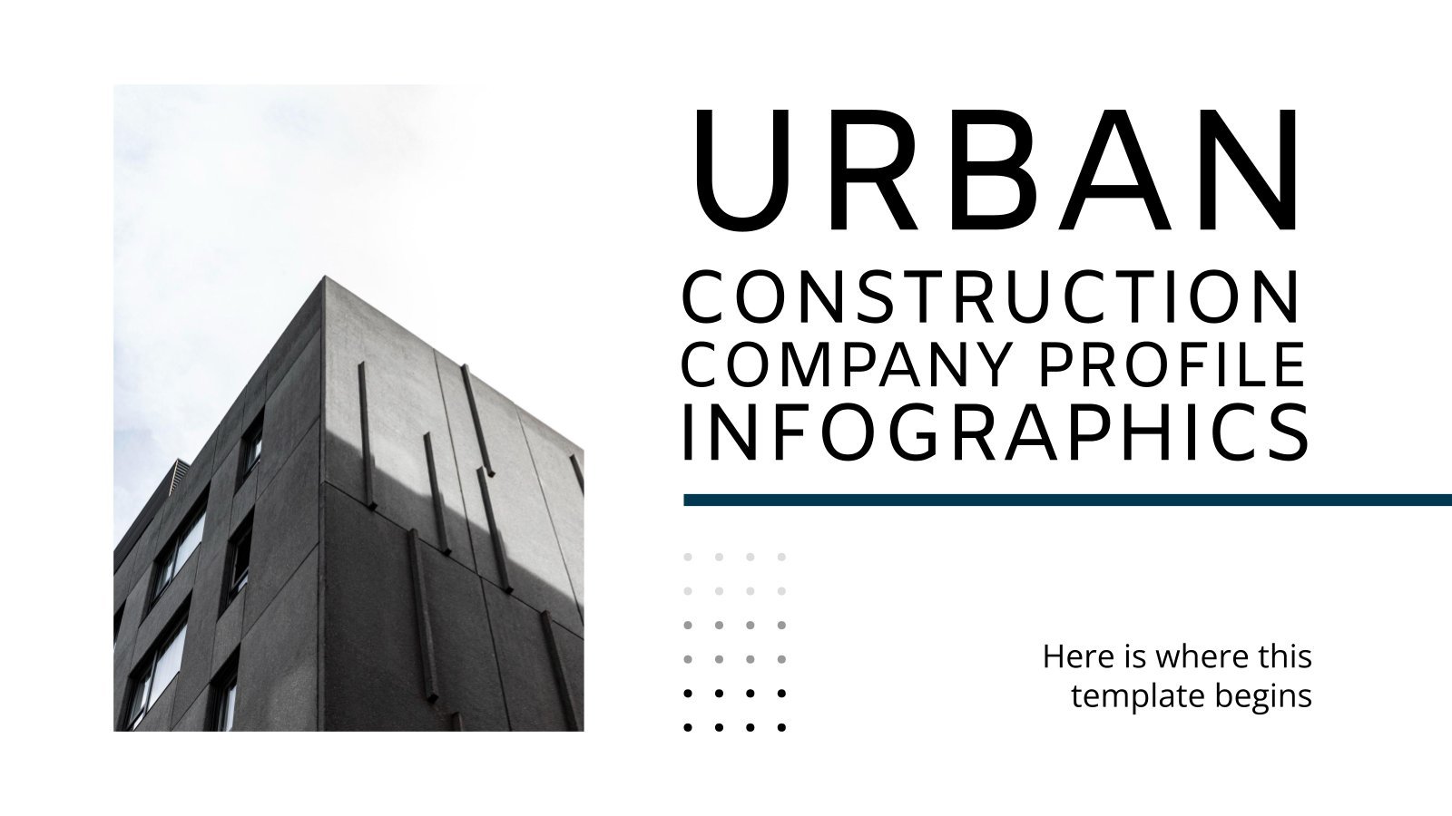 Plantilla de presentación Infografía del perfil de la empresa de construcción urbana