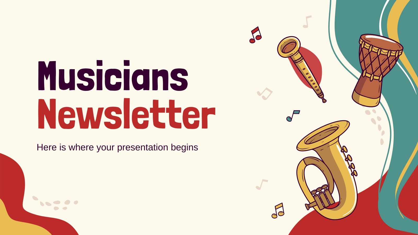 Musicians Newsletter presentation template 