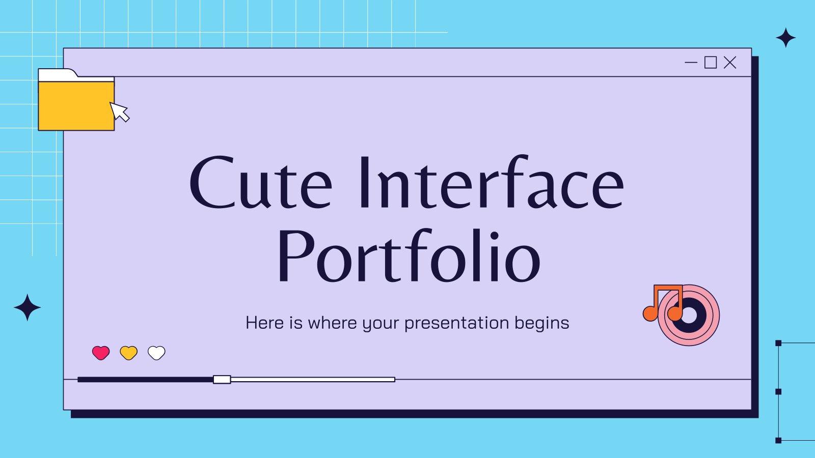 Cute Interface Portfolio presentation template 