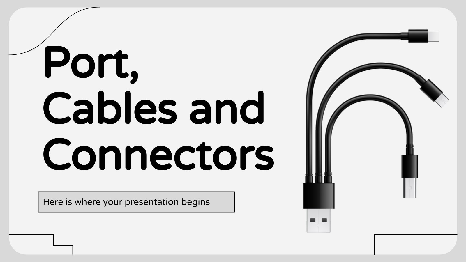 Port, Cables and Conectors presentation template 