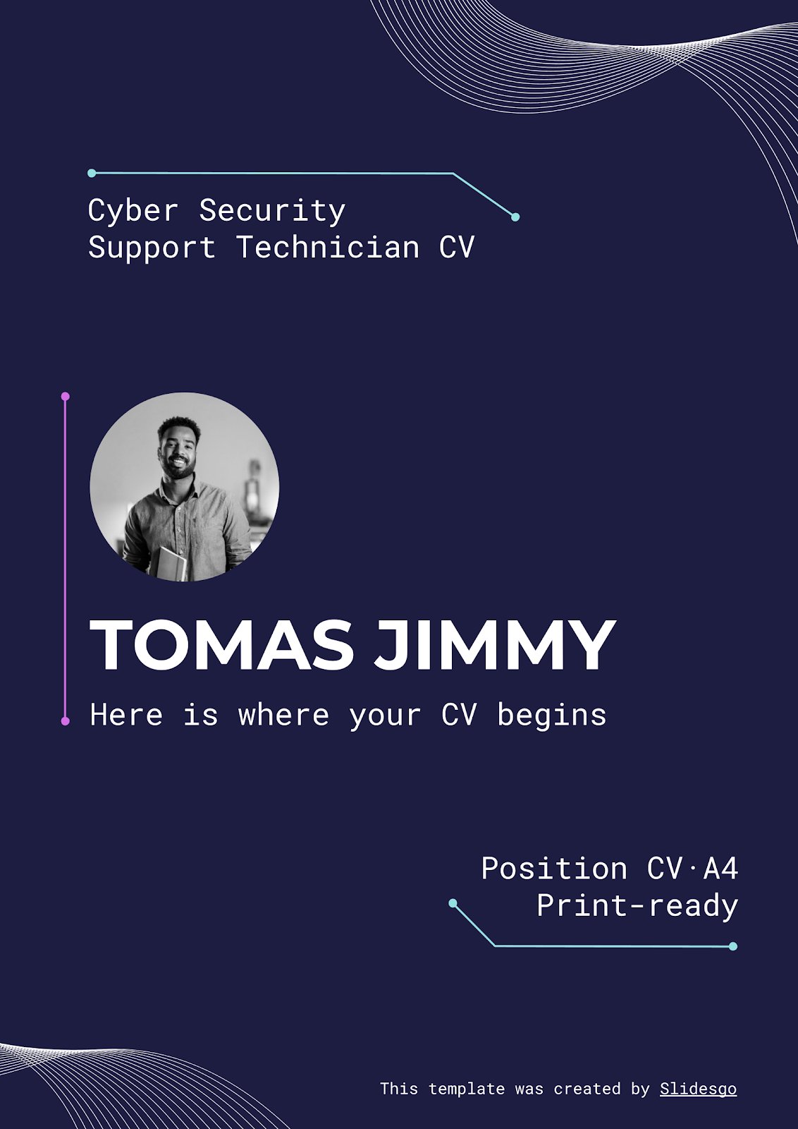 Cyber Security Support Technician CV presentation template 