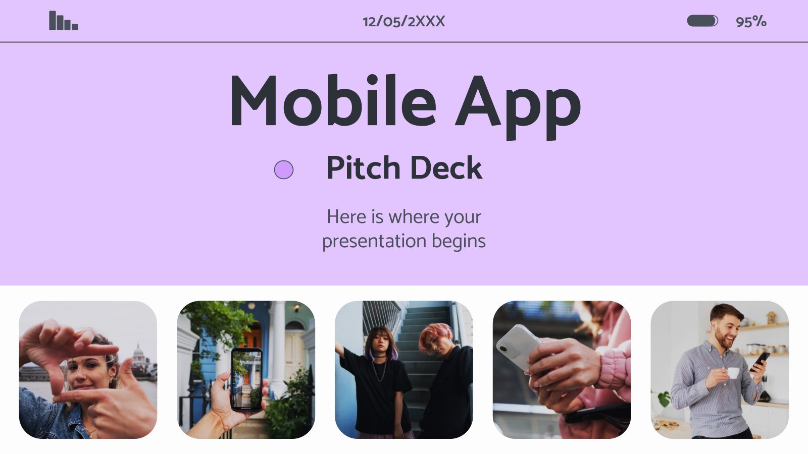 Pitch Deck für mobile Apps Präsentationsvorlage