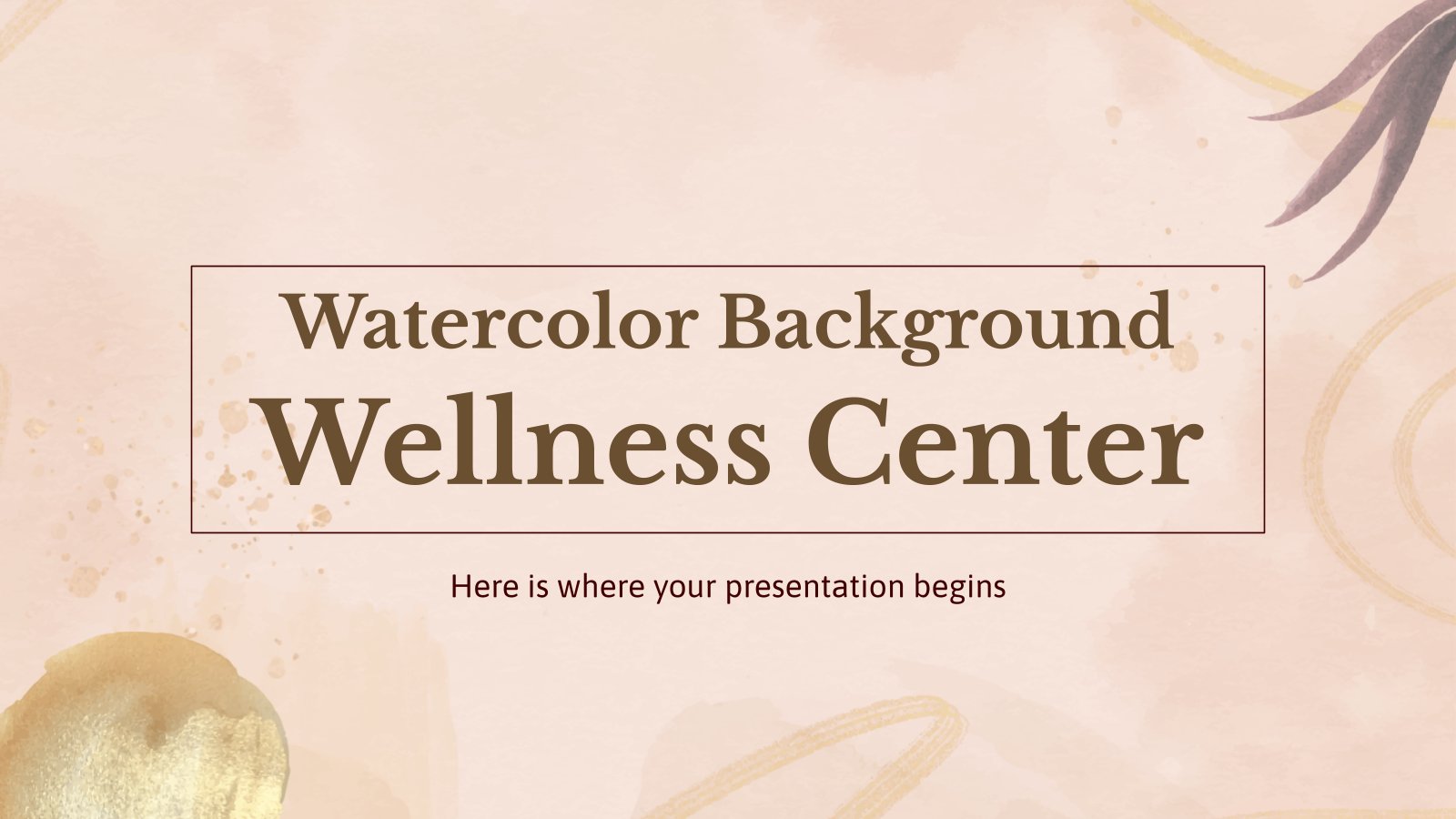 Watercolor Background Wellness Center presentation template 