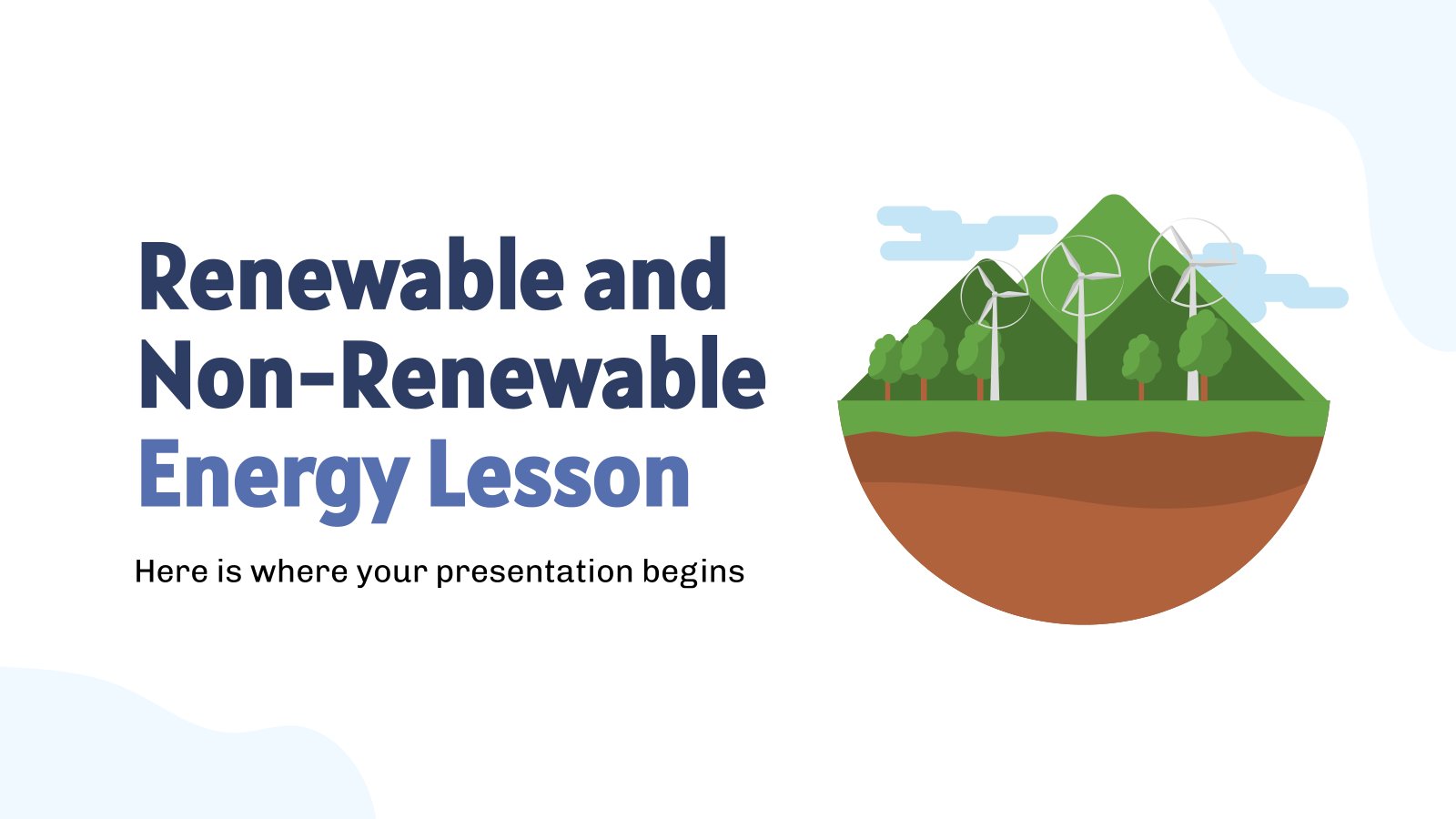 Renewable and Non-Renewable Energy Lesson presentation template 