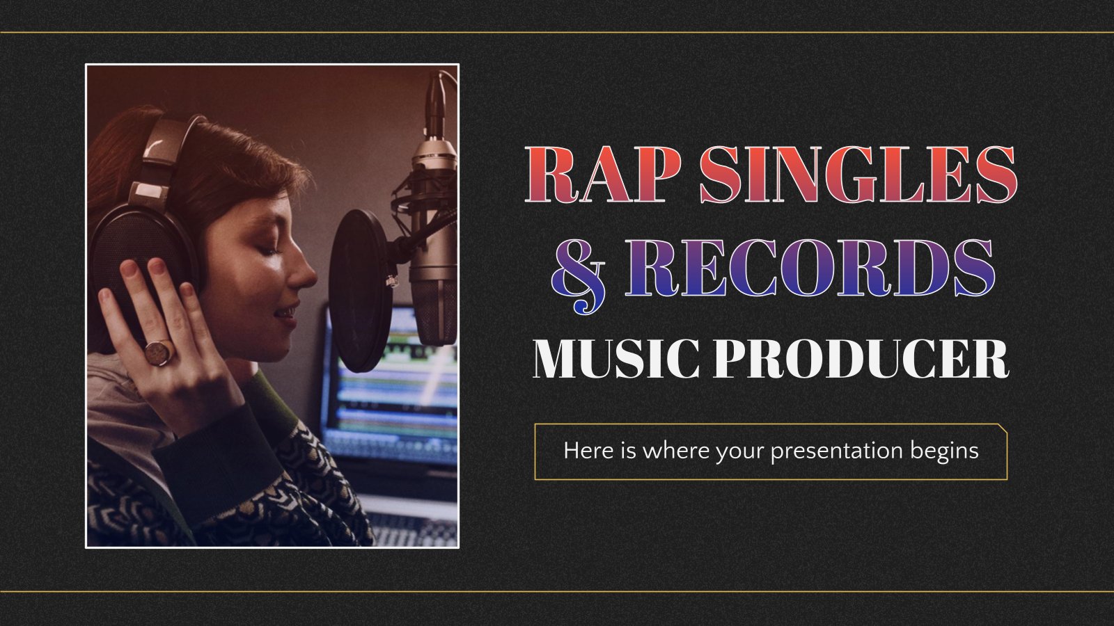 Rap Singles & Records Music Producer Portfolio presentation template 