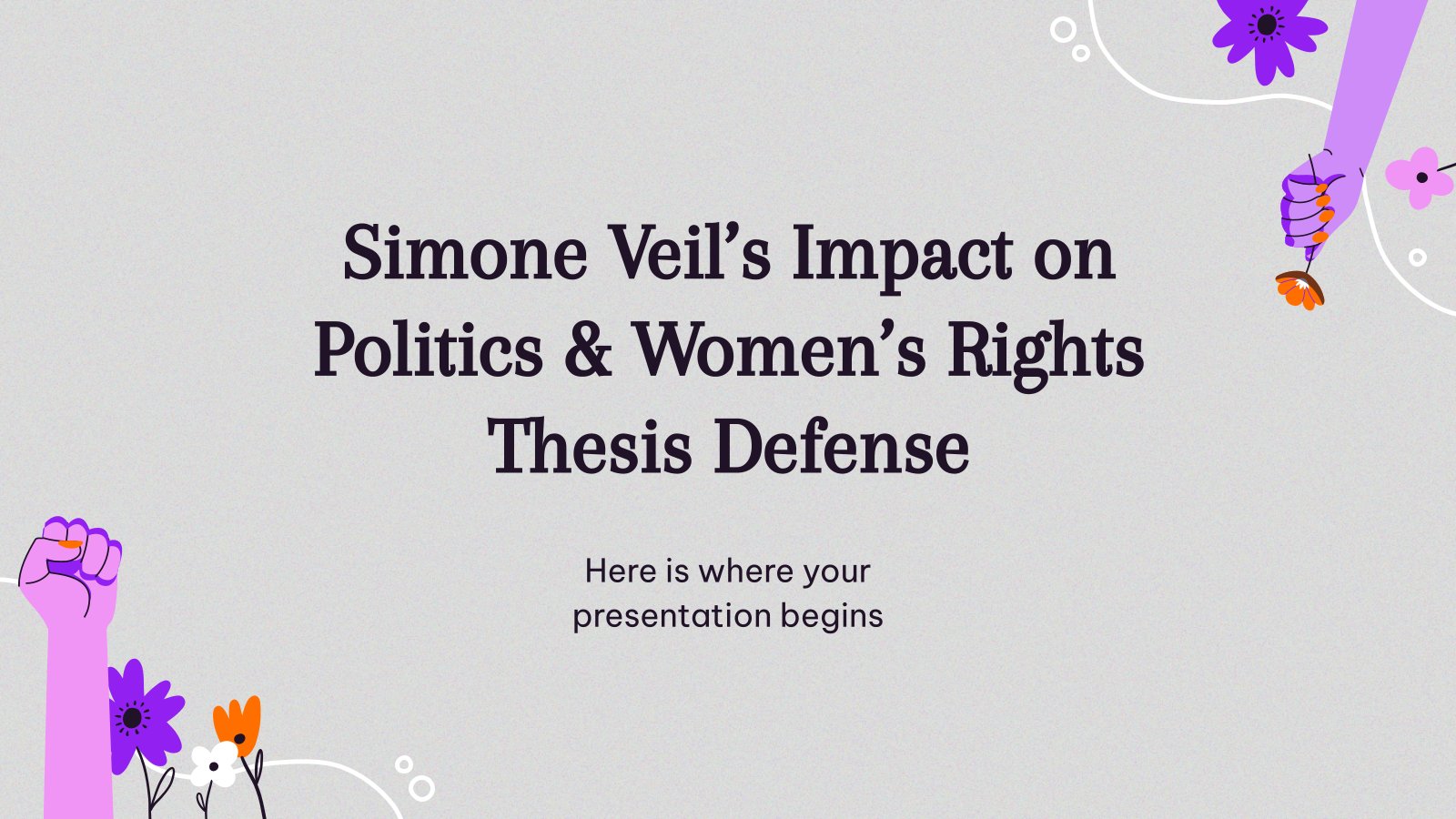 Simone Veil's Impact on Politics and Women's Rights Thesis Defense presentation template 