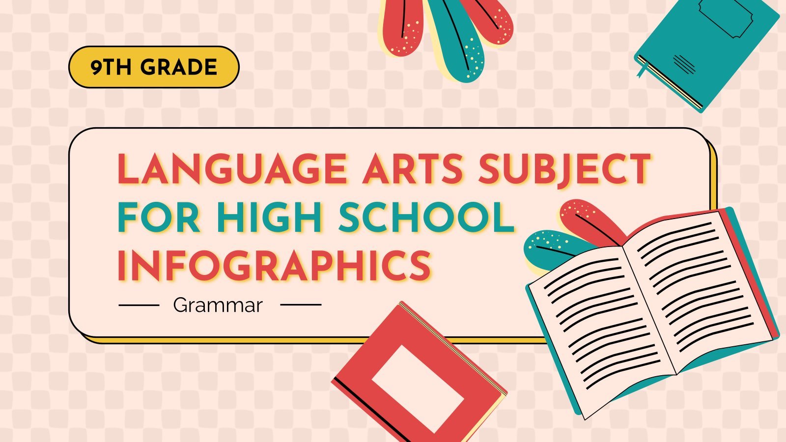 Modelo de apresentação Lingua para o Ensino Médio - 9º Ano: Gramática - Infográficos