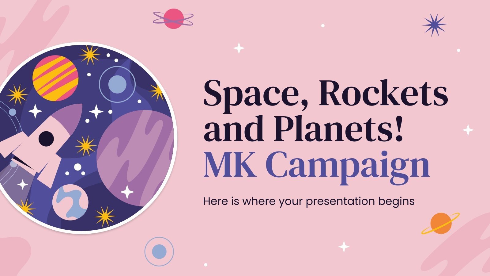 Espace, fusées et planètes ! Campagne MK Modèles de présentation