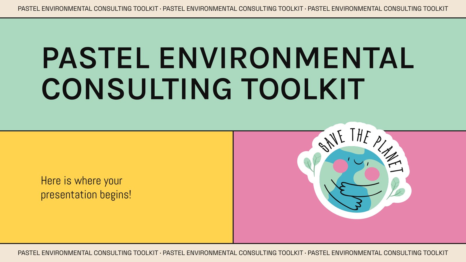 Modelo de apresentação Kit de ferramentas de consultoria ambiental Pastel