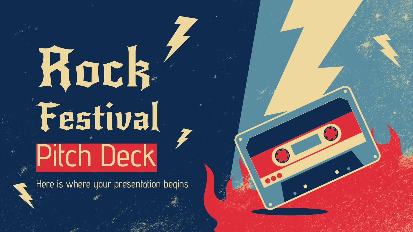 Rock Festival Pitch Deck presentation template 