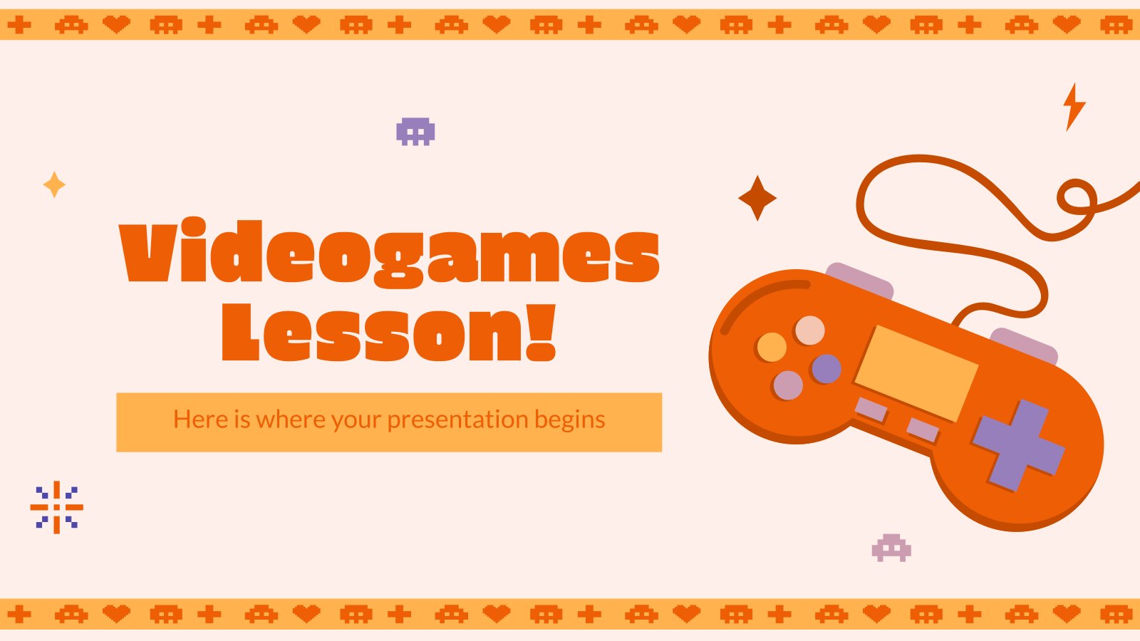 Videogames Lesson! presentation template 