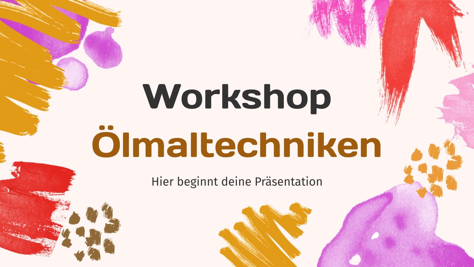 Atelier de techniques de peinture à l'huile Modèles de présentation