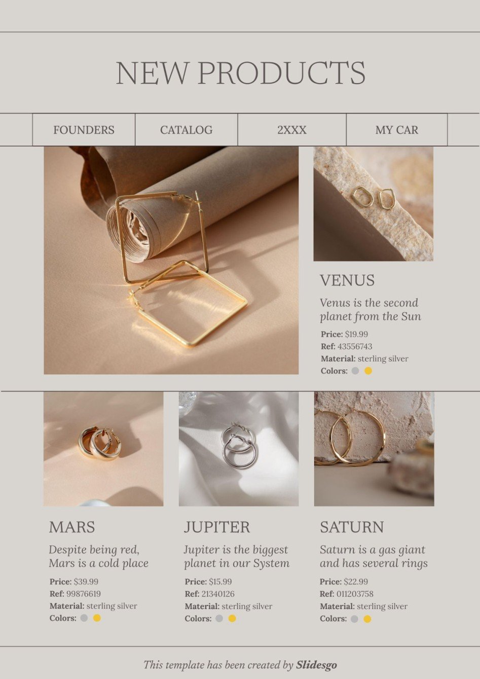 Earrings Catalog Presentation