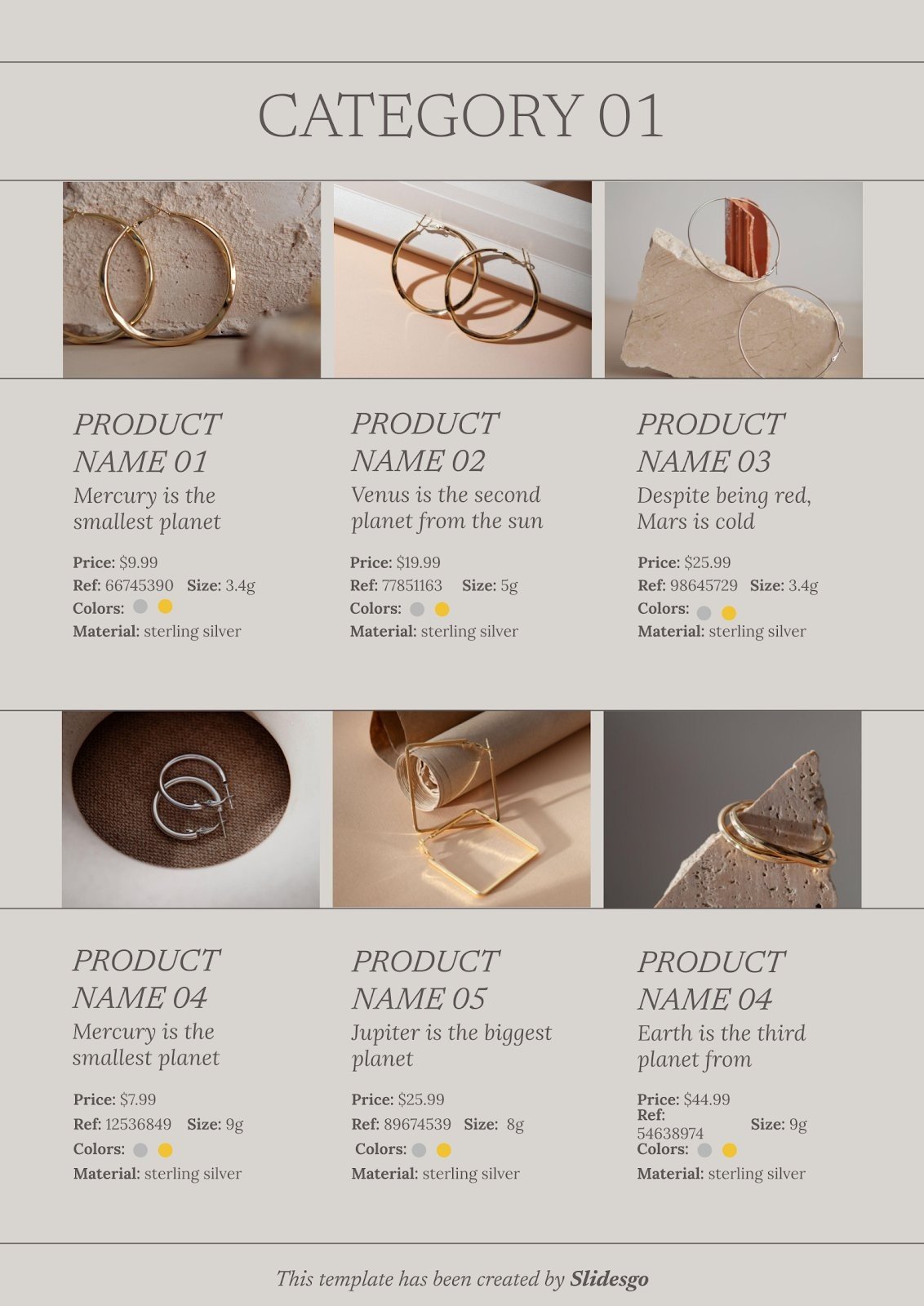 Earrings Catalog Presentation