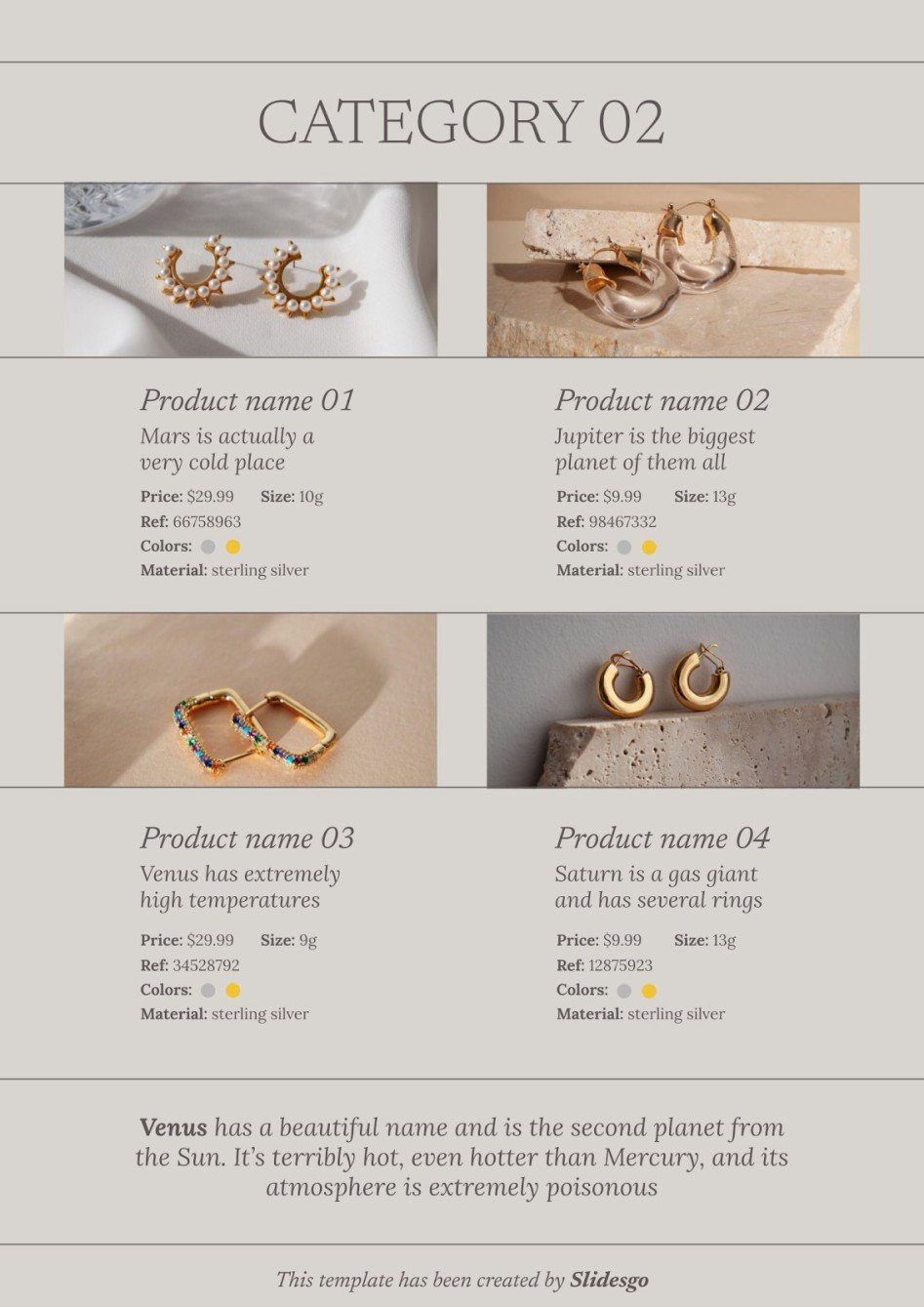 Earrings Catalog Presentation