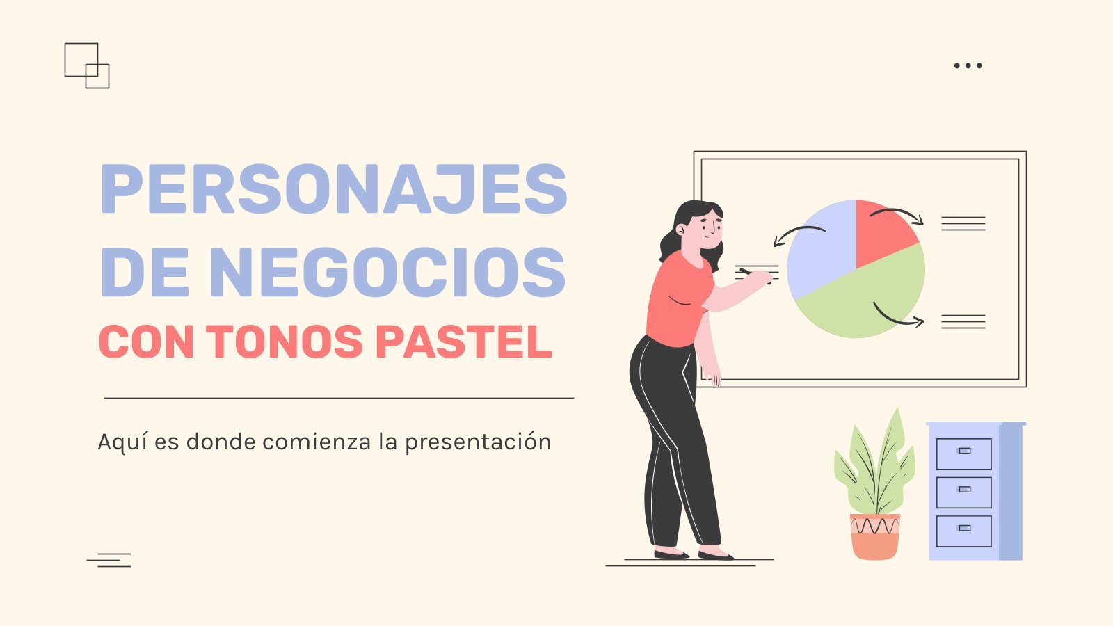 Plantilla de presentación Personajes comerciales de paleta de colores crema y pastel