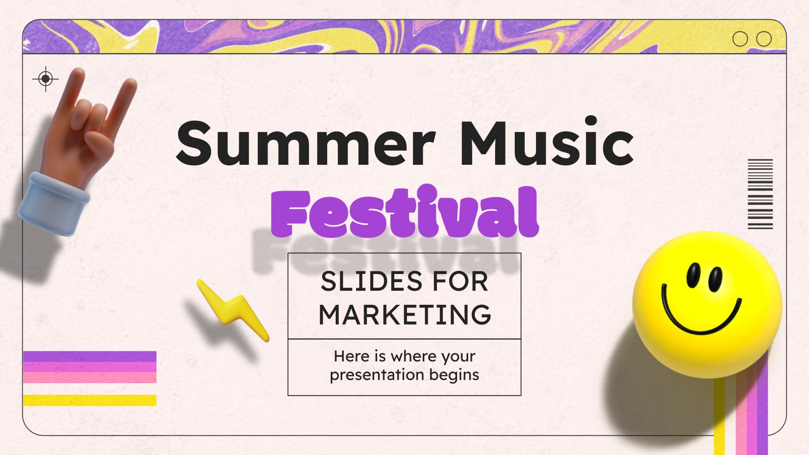 Summer Music Festival Slides for Marketing presentation template 