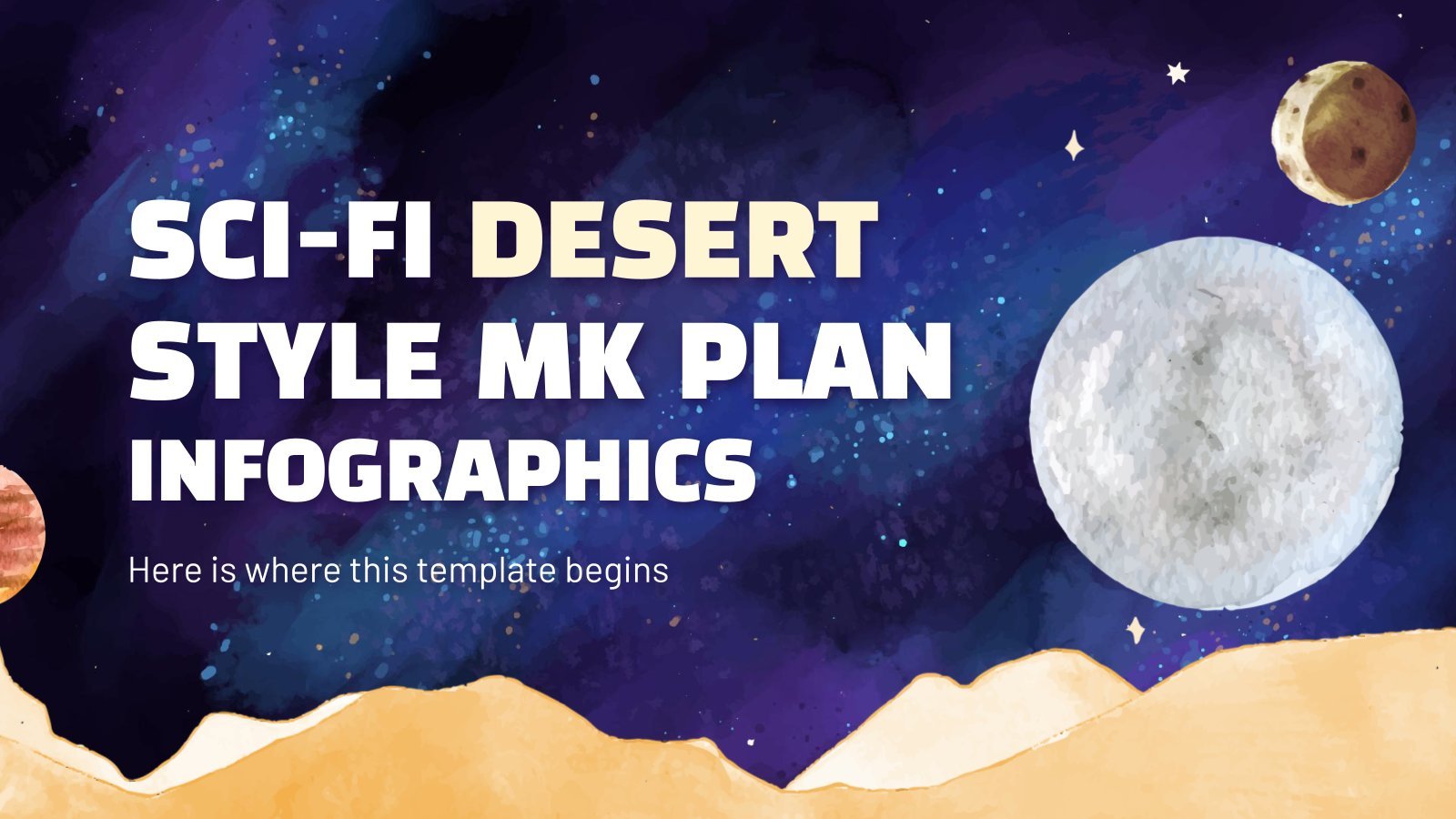 Infografhies du Plan marketing désert dans l’espace Modèles de présentation