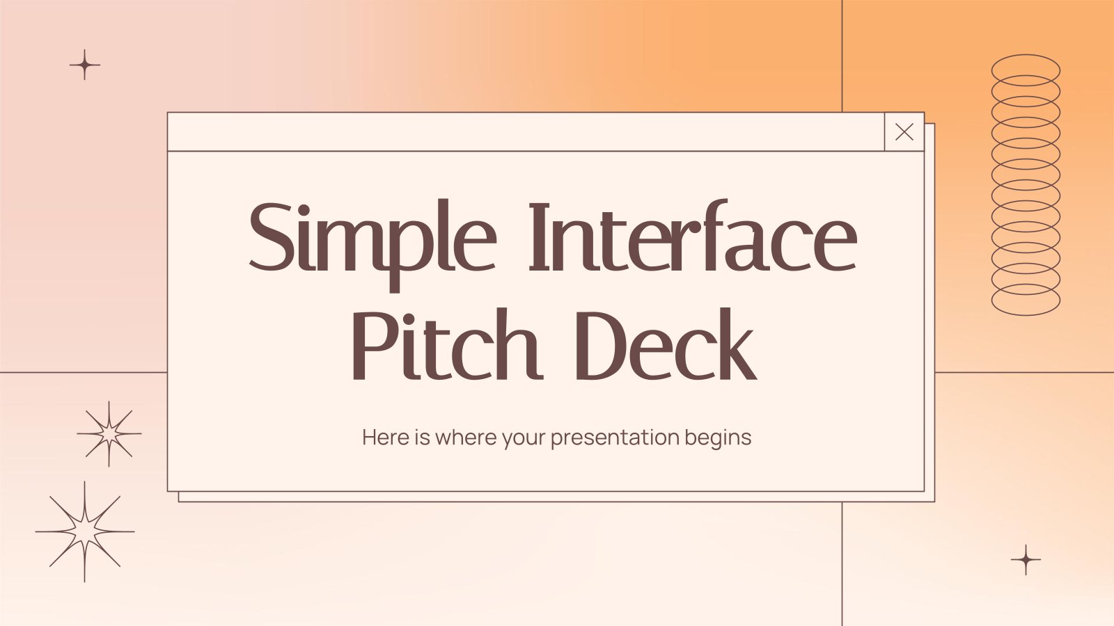 Simple Interface Pitch Deck presentation template 