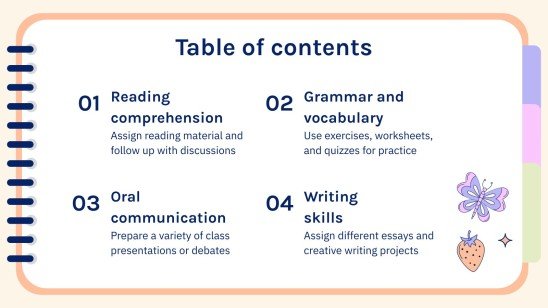 Pastel Notebook Template for Middle School Presentation