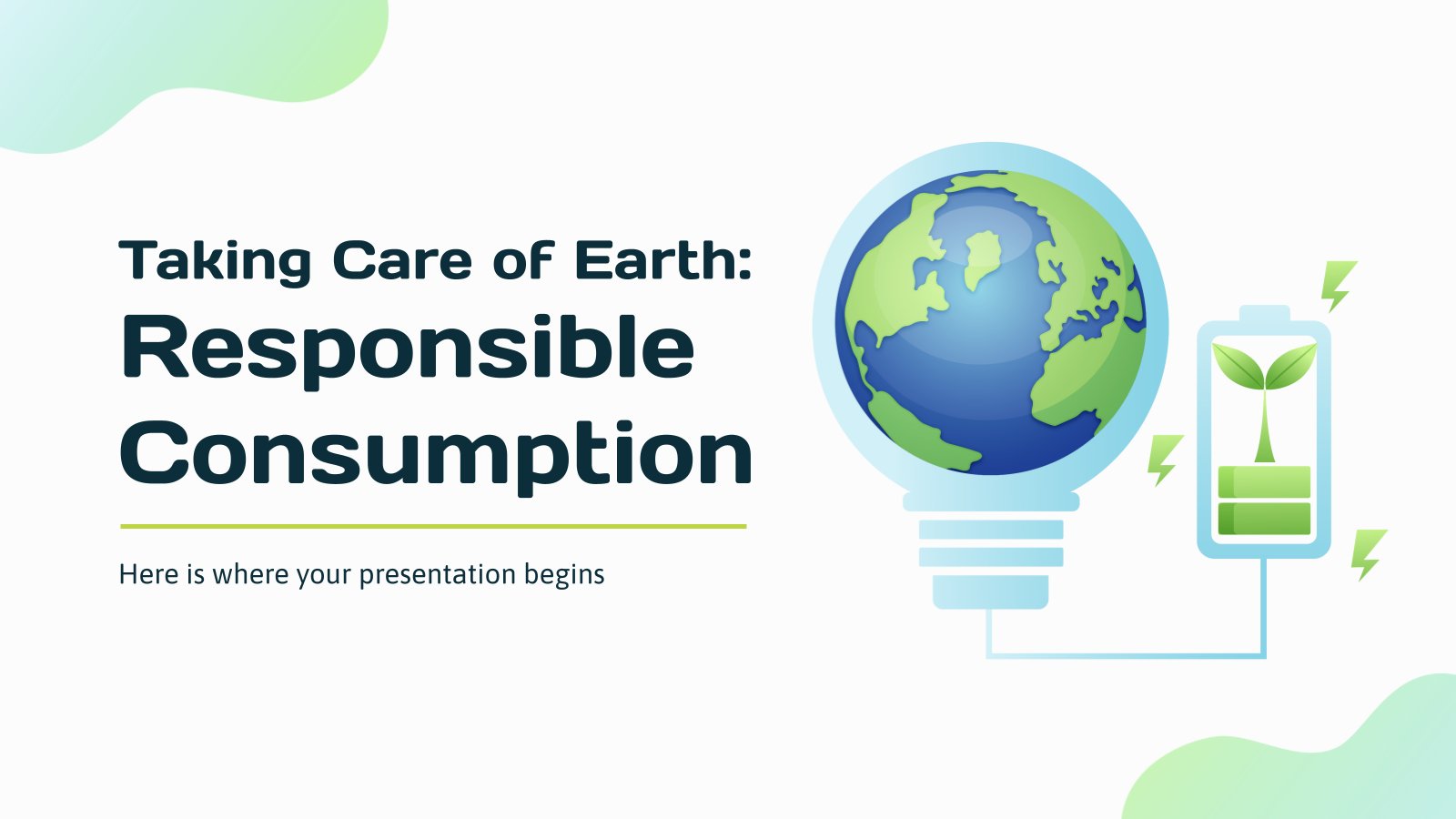 Taking Care of Earth: Responsible Consumption presentation template 