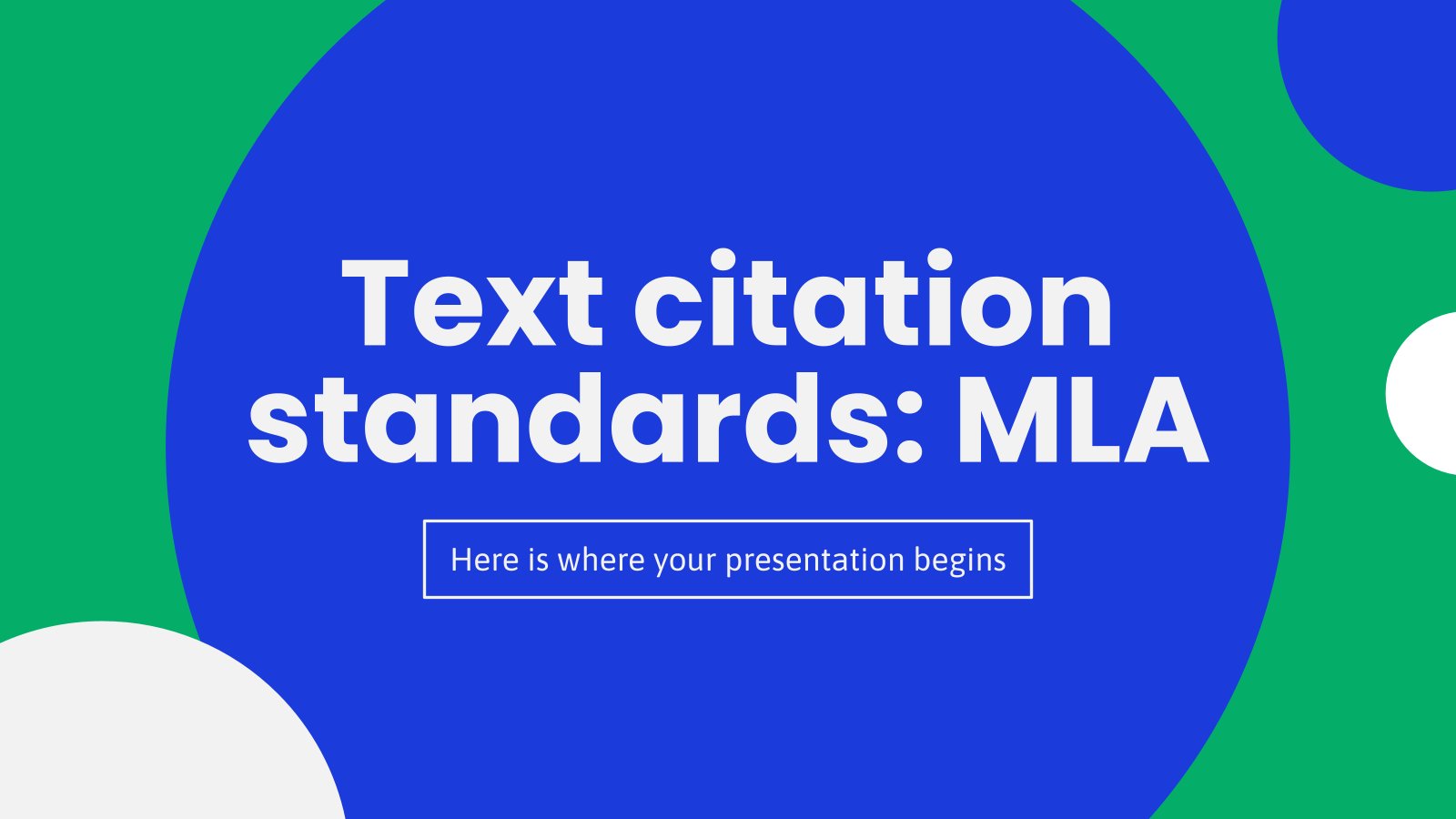 Text citation standards: MLA presentation template 