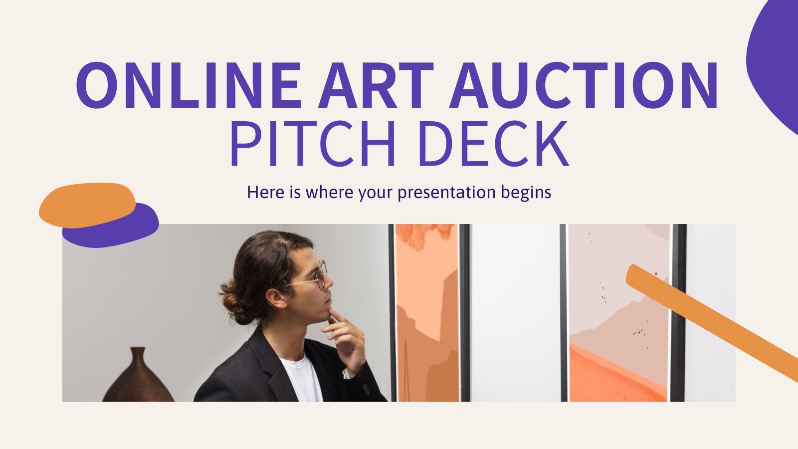 Online Art Auction Pitch Deck presentation template 