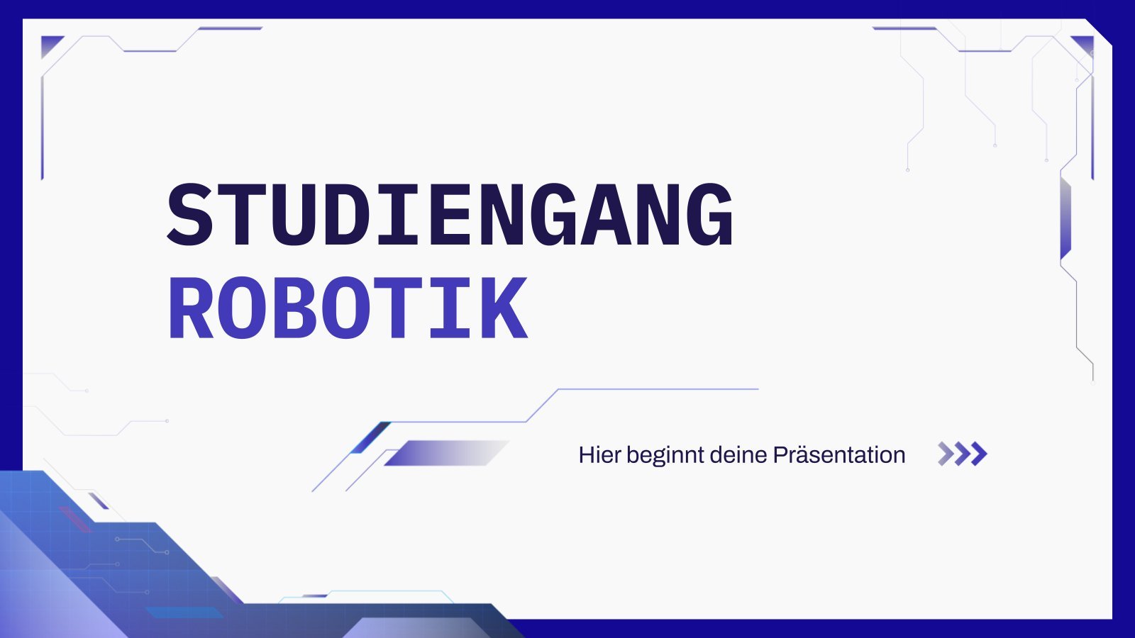 Bachelor in Robotics Engineering presentation template 