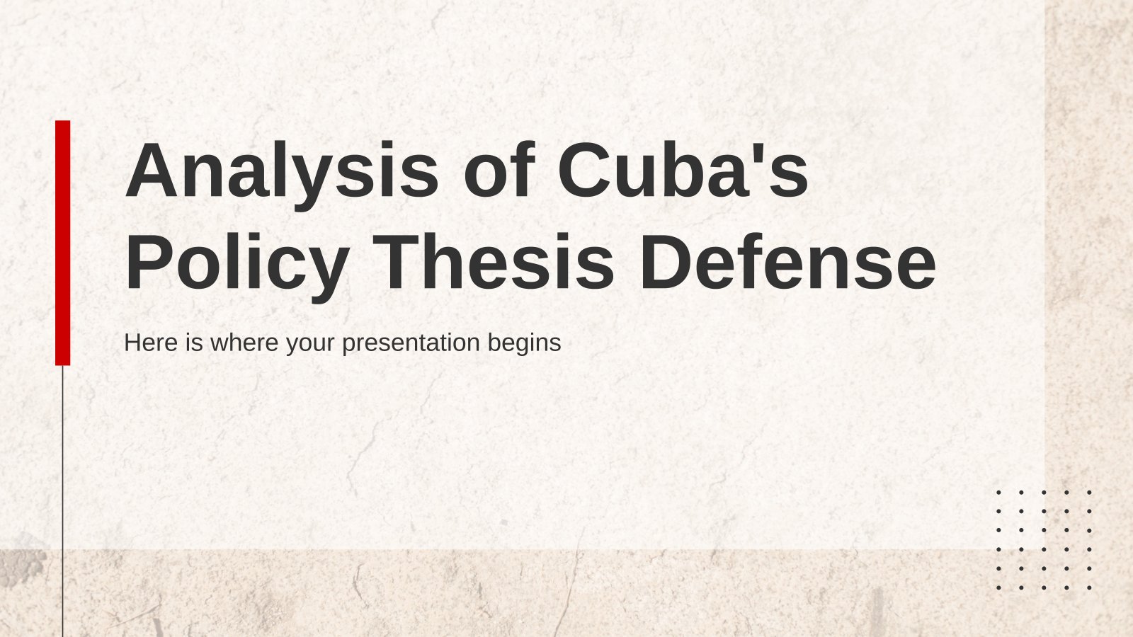 Analyse de la défense de la thèse politique de Cuba Modèles de présentation